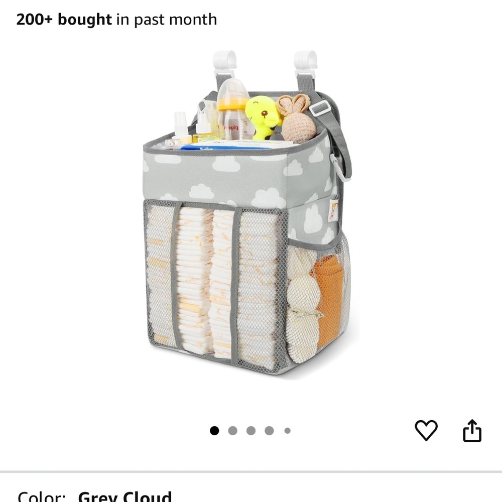 Gray Cloud Diaper Organizer